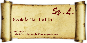 Szakáts Leila névjegykártya