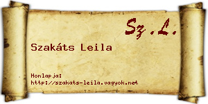 Szakáts Leila névjegykártya